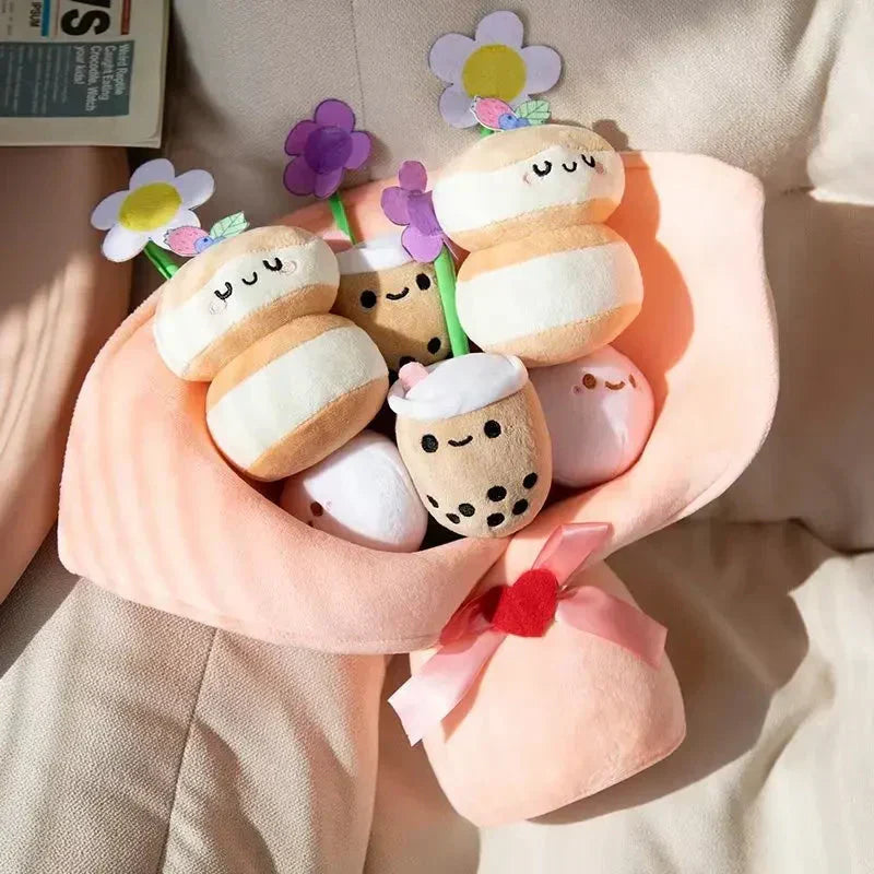 Colorful Boba Tea Floral Plush Toy - Halri