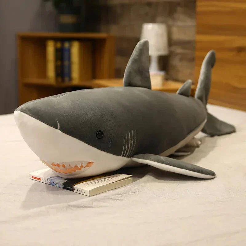 Big White Shark Cuddly Plush Toy