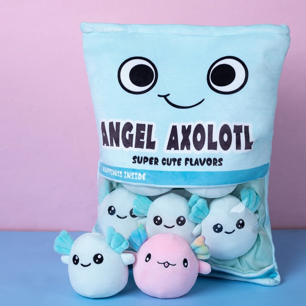 Colorful Axolotl Sweet Treat Plush Bag