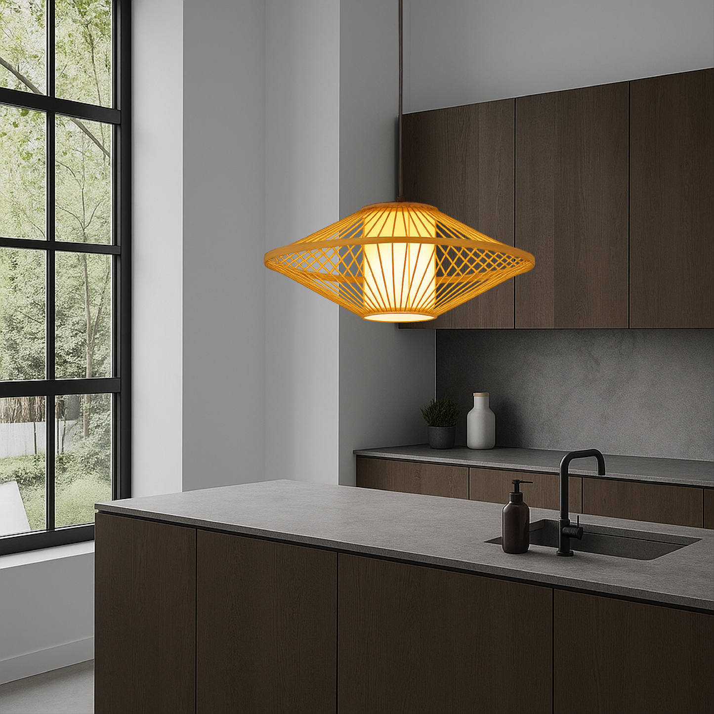 Natural Bamboo Pendant Light - Halri