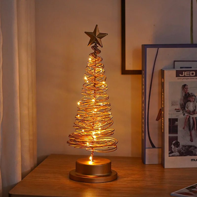 Warm LED Spiral Christmas Tree Table Lamp Decoration - Halri