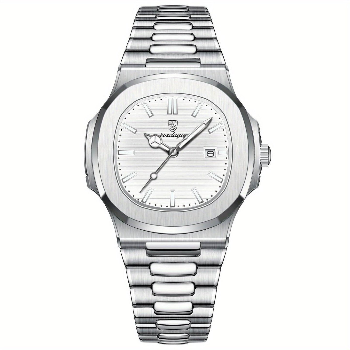 Classic Men's Stainless Steel Quartz Watch with Date