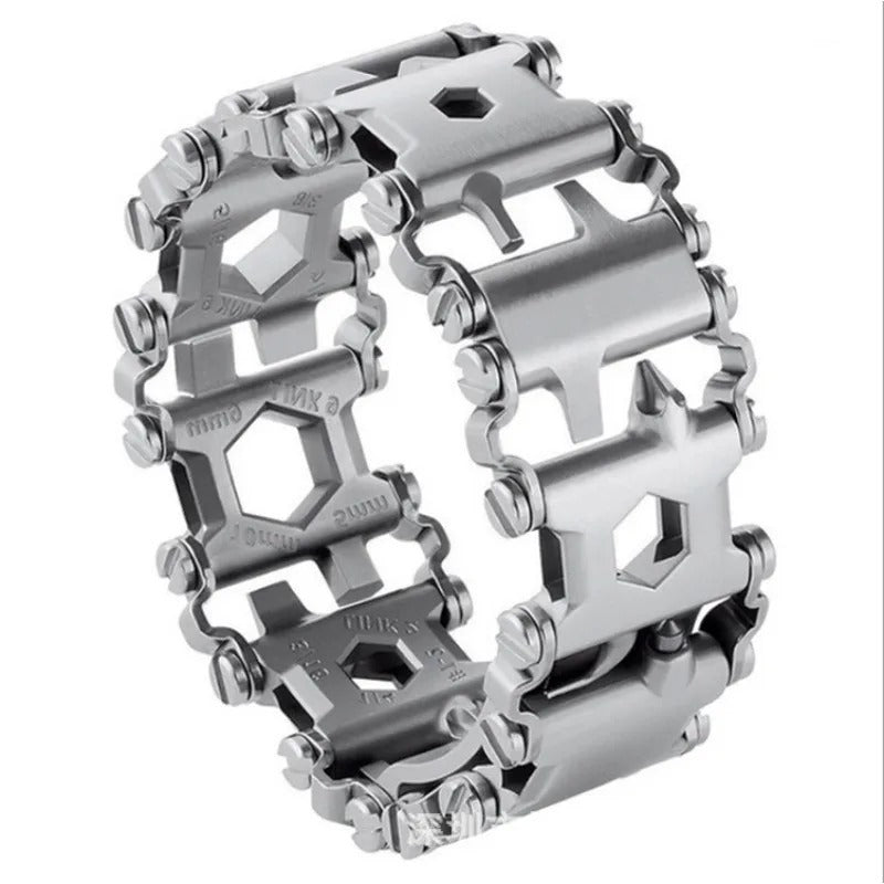 Versatile 29-in-1 Survival Steel Wristband