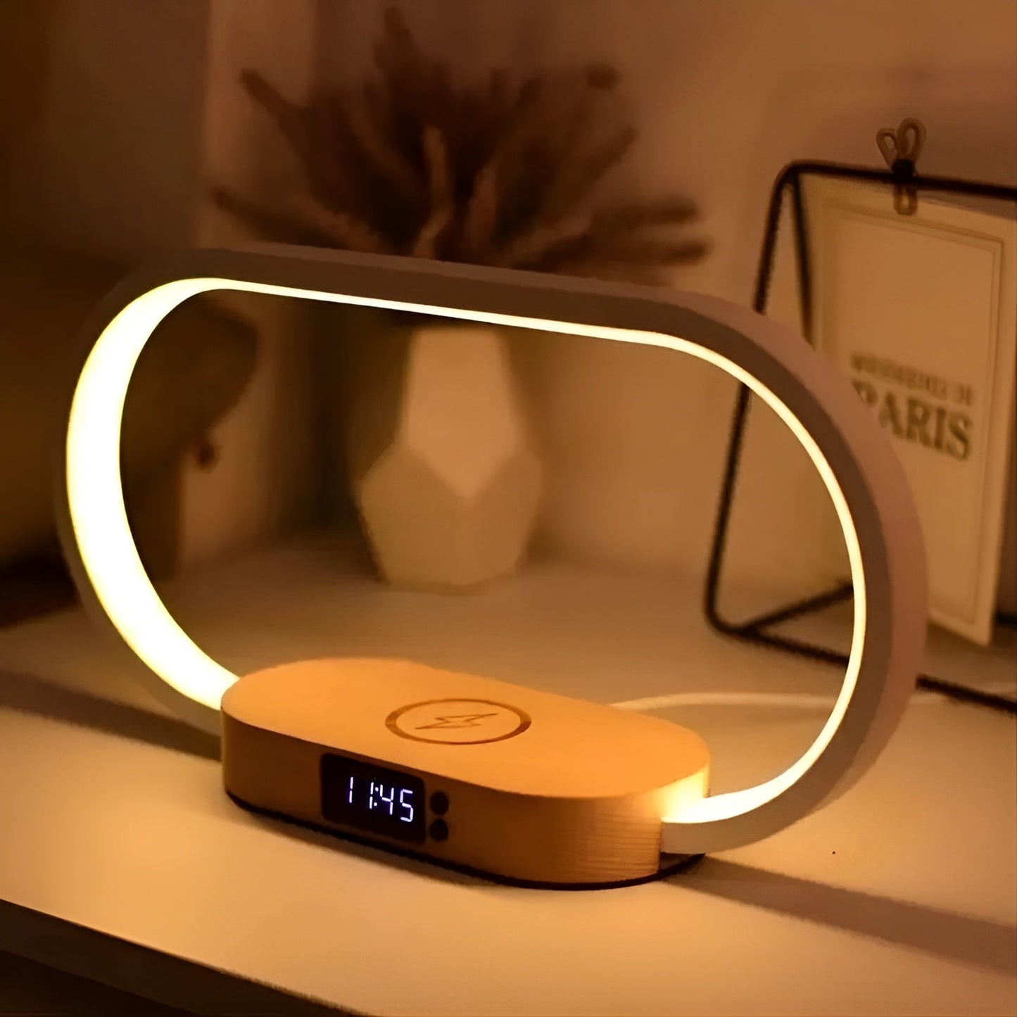 Smart LED Desk Lamp with USB Charger and Clock - Halri