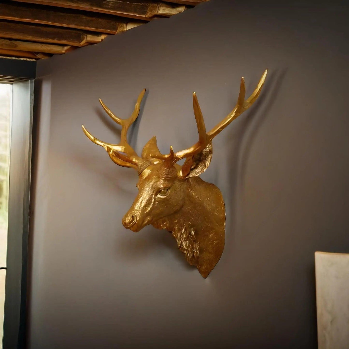 Rustic Wooden Deer Antler Wall Decoration