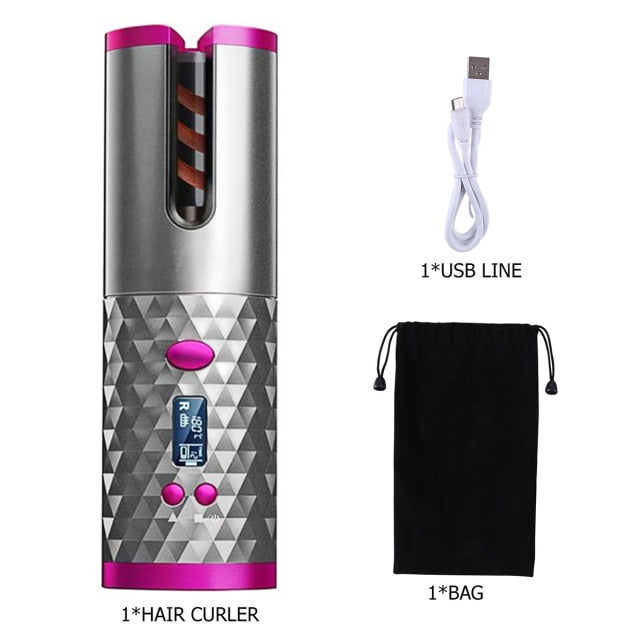 Easy Use Cordless Ceramic Curling Wand - Halri