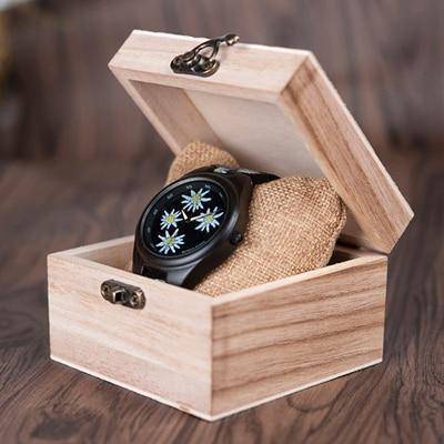 Natural Bamboo Wooden Ladies Watch with Floral Face