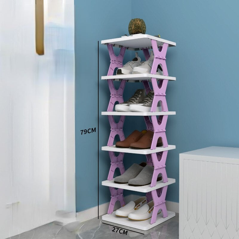 Compact Collapsible Stackable Shoe Organizer Rack