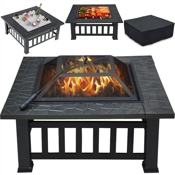 Large Backyard Patio Fire Pit Table