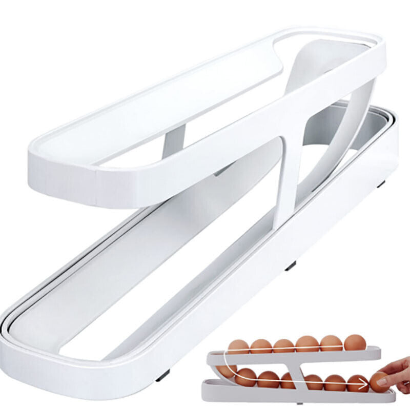 Double Layer Fridge Storage Egg Tray Organizer Rack