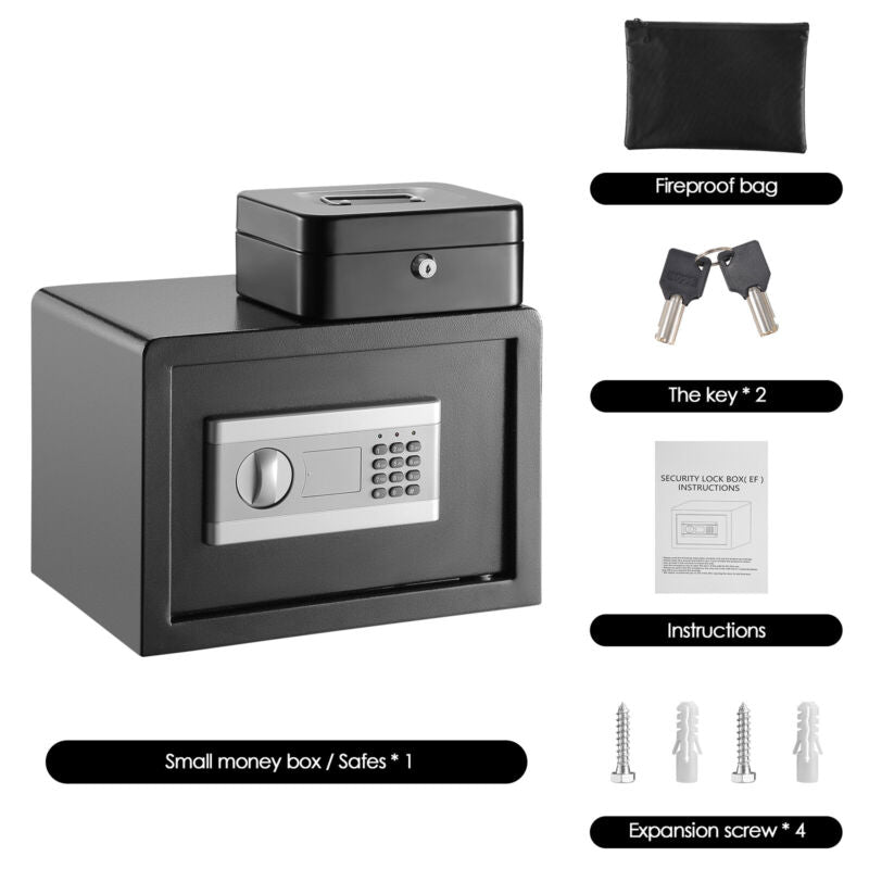 Secure Electronic Lock Box Digital Keypad Home Safe