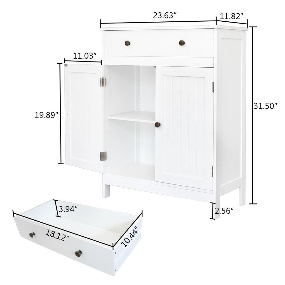 Tall Bathroom Floor Storage Cabinet - Compact