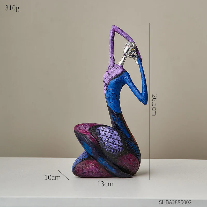 Vibrant Artistic Decorative Figurine Set for Home