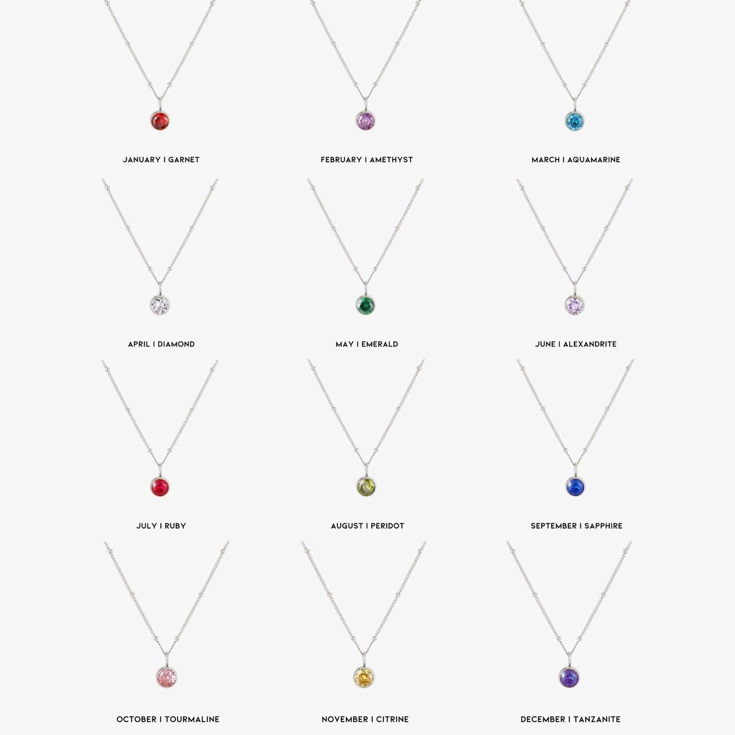 Gemstone Drop Pendant Necklace