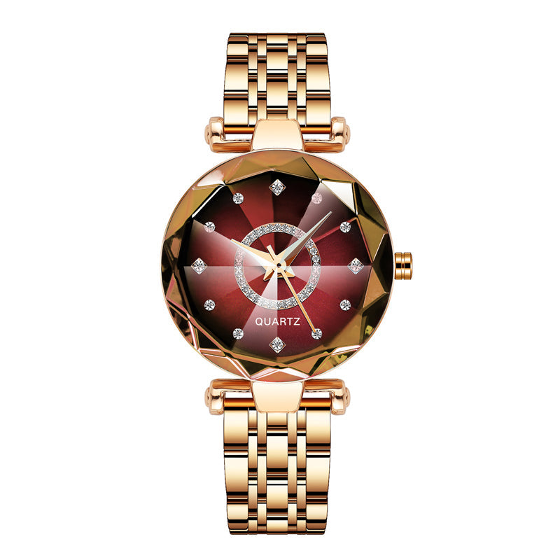 Shiny Crystal Face Women's Water Resistant Watch