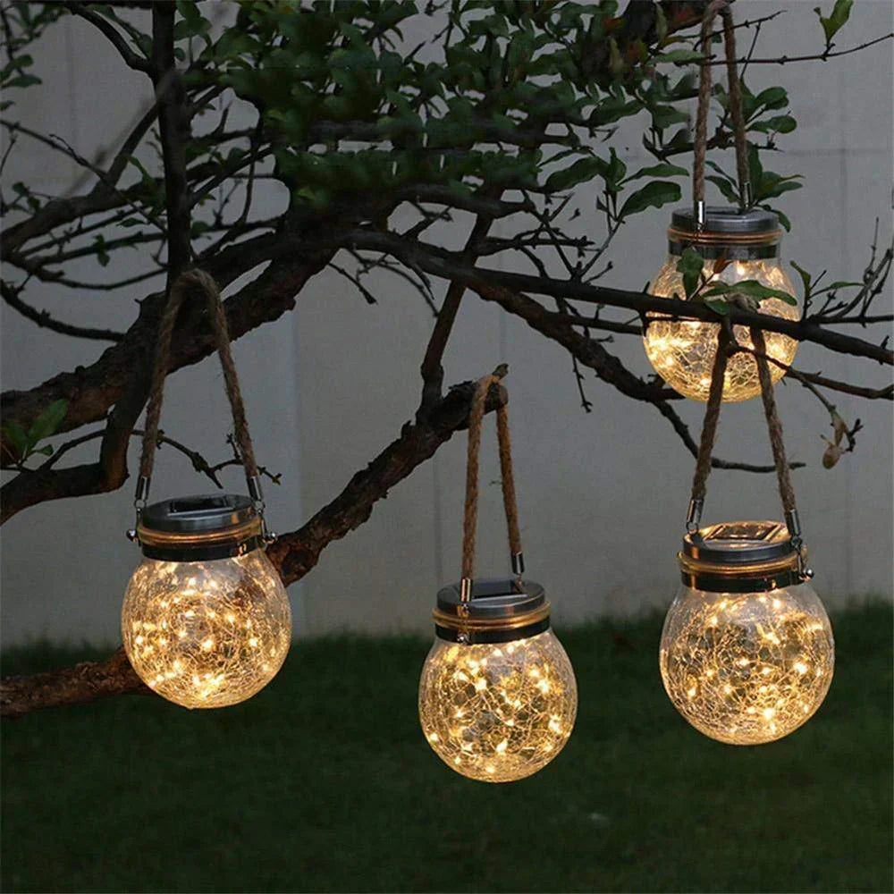 Rustic Solar Garden Jar Light