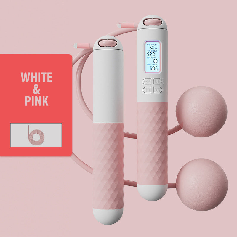 Portable Skipping Rope with Digital Counter and Weights