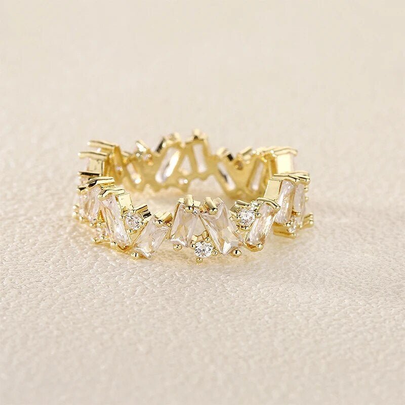 Luxurious Crystal Baguette Rings