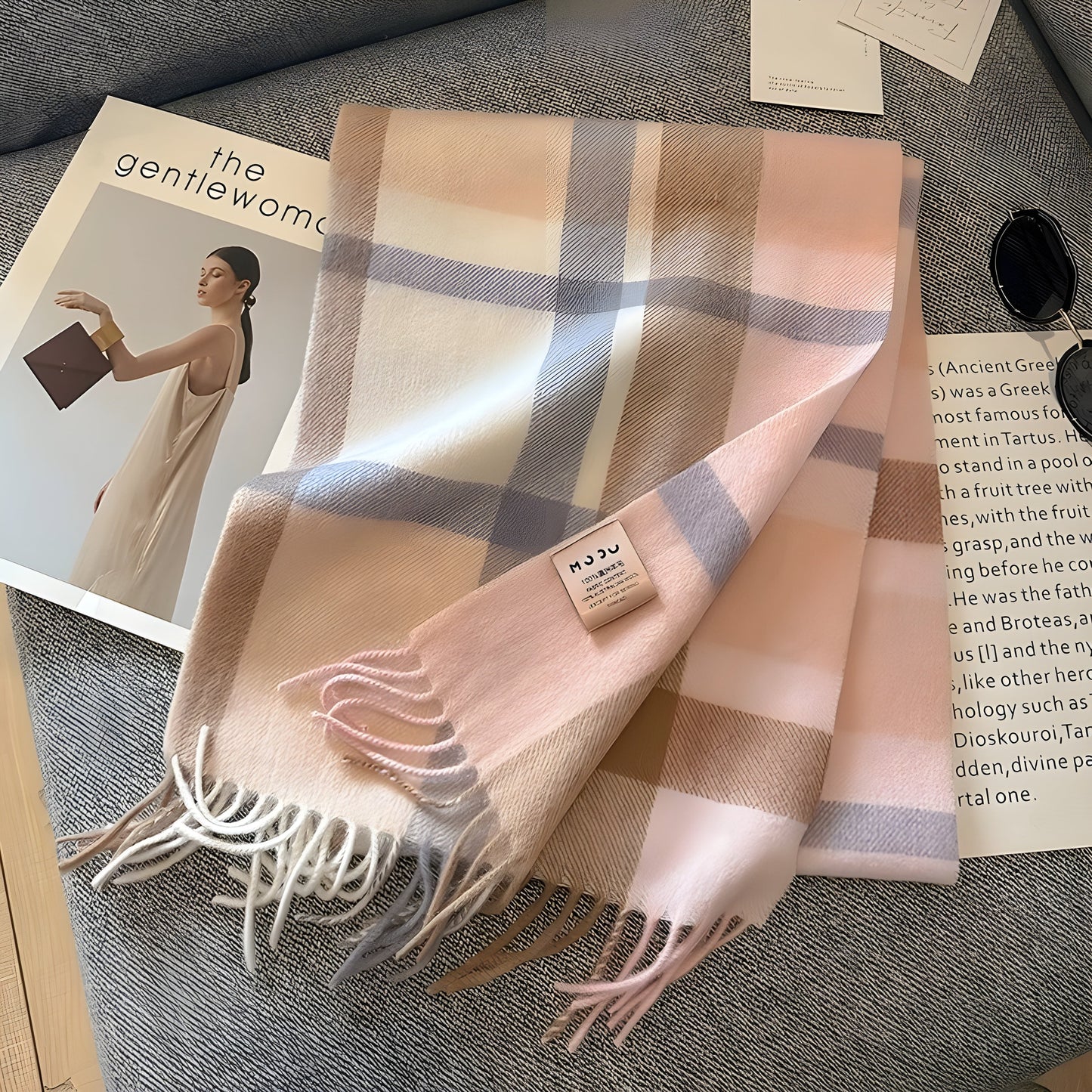 Classic Plaid Cashmere Women's Winter Scarf