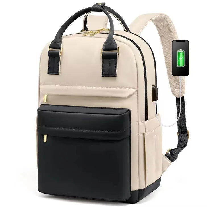 Waterproof Laptop Backpack for Women with USB Charger