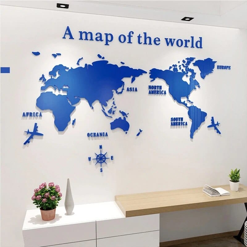 Colorful Global Map Wall Decal