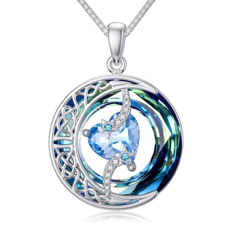 Luxurious 18K Gold Birthstone Moon Necklace - Halri