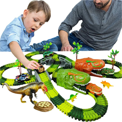 Fun Kids Dinosaur Train Track Set with Extra Cars
