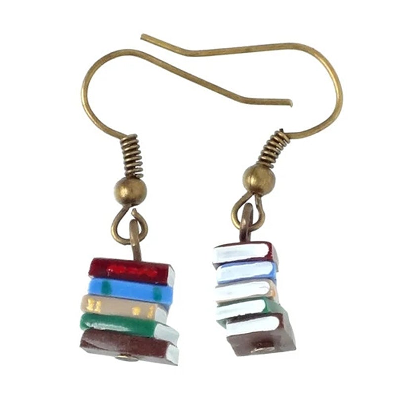 Book Shaped Dangle Earrings - Halri