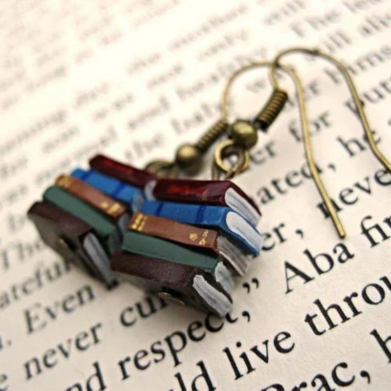 Book Shaped Dangle Earrings - Halri