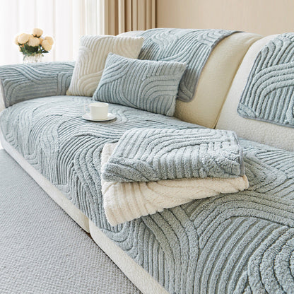 Soft Pet Friendly Sofa Slipcover with Wave Pattern