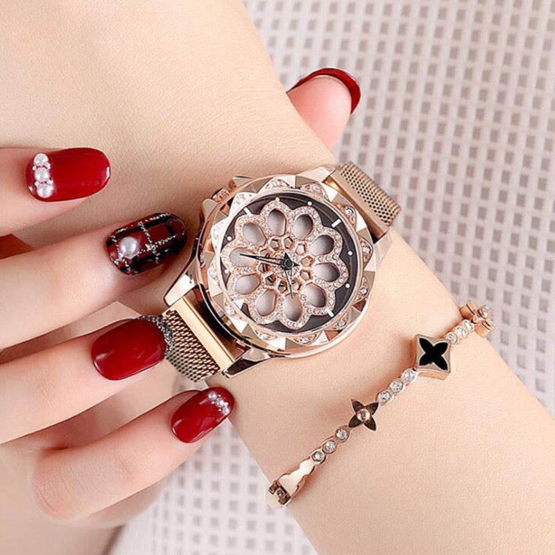 Stylish Women's Watch with Rotating Dial and Water Resistance - Halri