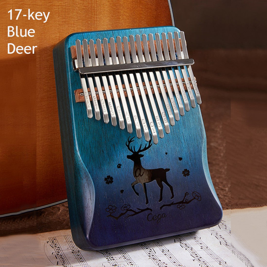 Compact Kalimba Instrument with 21 Keys Solid Wood