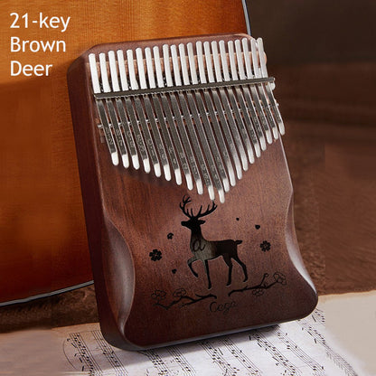 Compact Kalimba Instrument with 21 Keys Solid Wood
