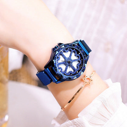 Stylish Women's Watch with Rotating Dial and Water Resistance