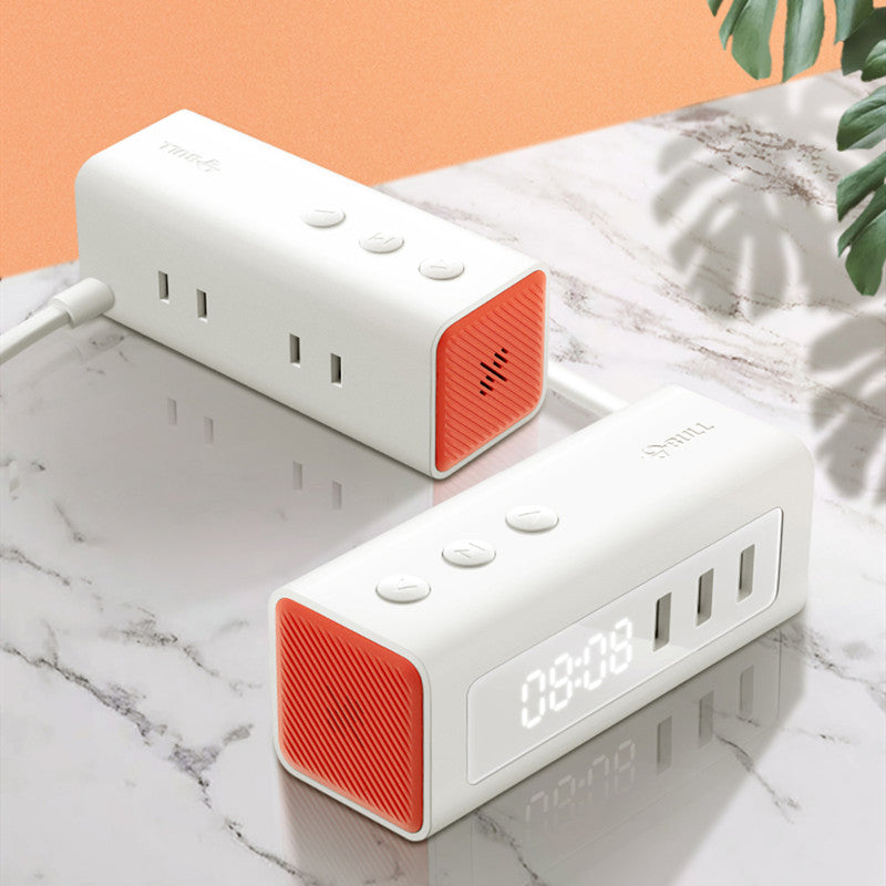 Compact USB Charger Power Strip with Alarm Clock - Halri