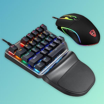 Compact Gaming Keyboard and LED Mouse Combo - Halri