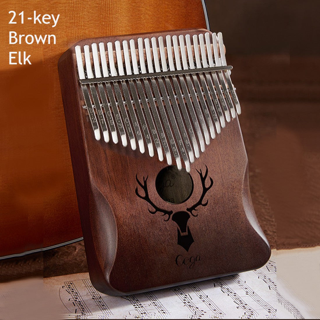 Compact Kalimba Instrument with 21 Keys Solid Wood