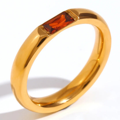 Luxury Baguette Birthstone Gold Ring