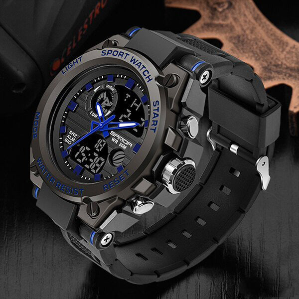 Tough Military Mens Watch - Waterproof Analog Digital Watch