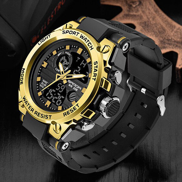 Tough Military Mens Watch - Waterproof Analog Digital Watch