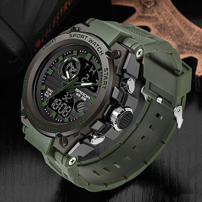 Tough Military Mens Watch - Waterproof Analog Digital Watch
