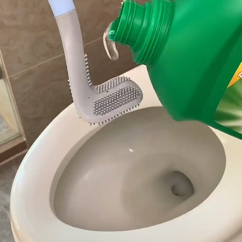 Extended Reach Toilet Brush - Bathroom Wall Mount Cleaning Tool