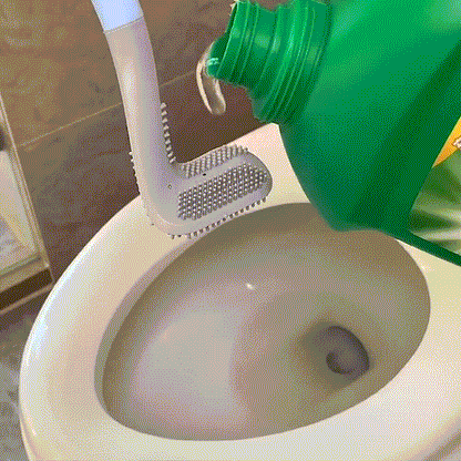 Extended Reach Toilet Brush - Bathroom Wall Mount Cleaning Tool