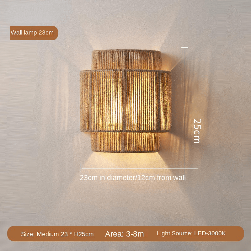 Rustic Woven Hemp LED Table Lamp - Halri