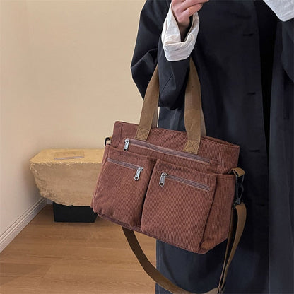 Classic Ribbed Fabric Shopping Bag