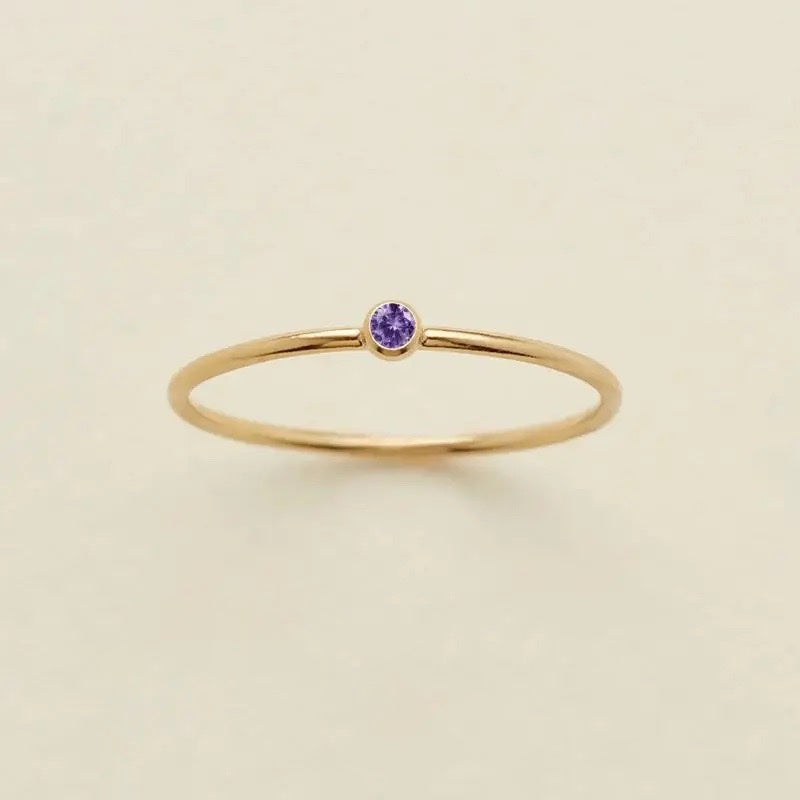 Delicate Gemstone Birthstone Ring