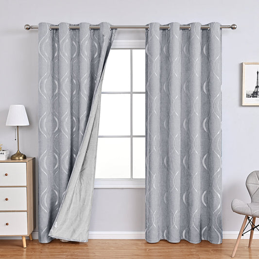 Beautiful Chenille Floral Pattern Drapes - Halri