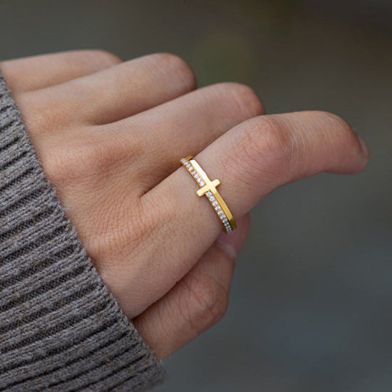 Motivational Inspirational Cross Ring - Halri