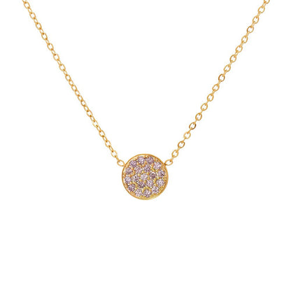 Delicate Gemstone Birthstone Circle Pendant Necklace