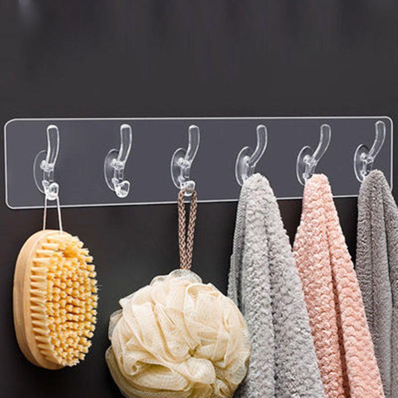 Clear Over Door 6 Hook Organizer - Halri